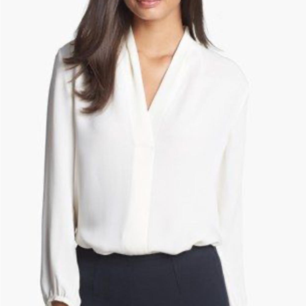 Theory White Blouse Top